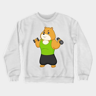 Hamster Fitness Dumbbell Crewneck Sweatshirt